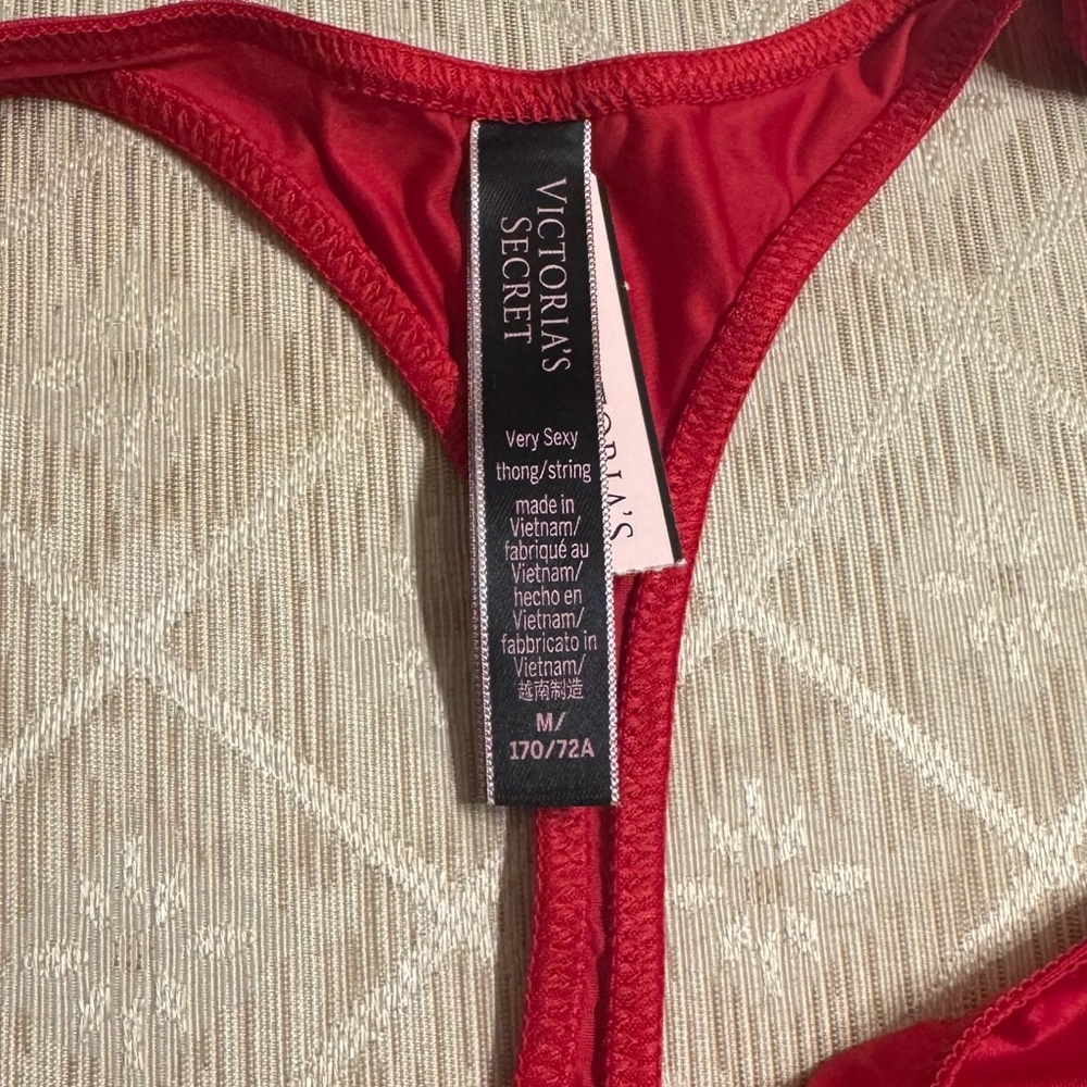 Victoria's Secret Red Thong with Sparkling Straps M - Picture 3 of 6